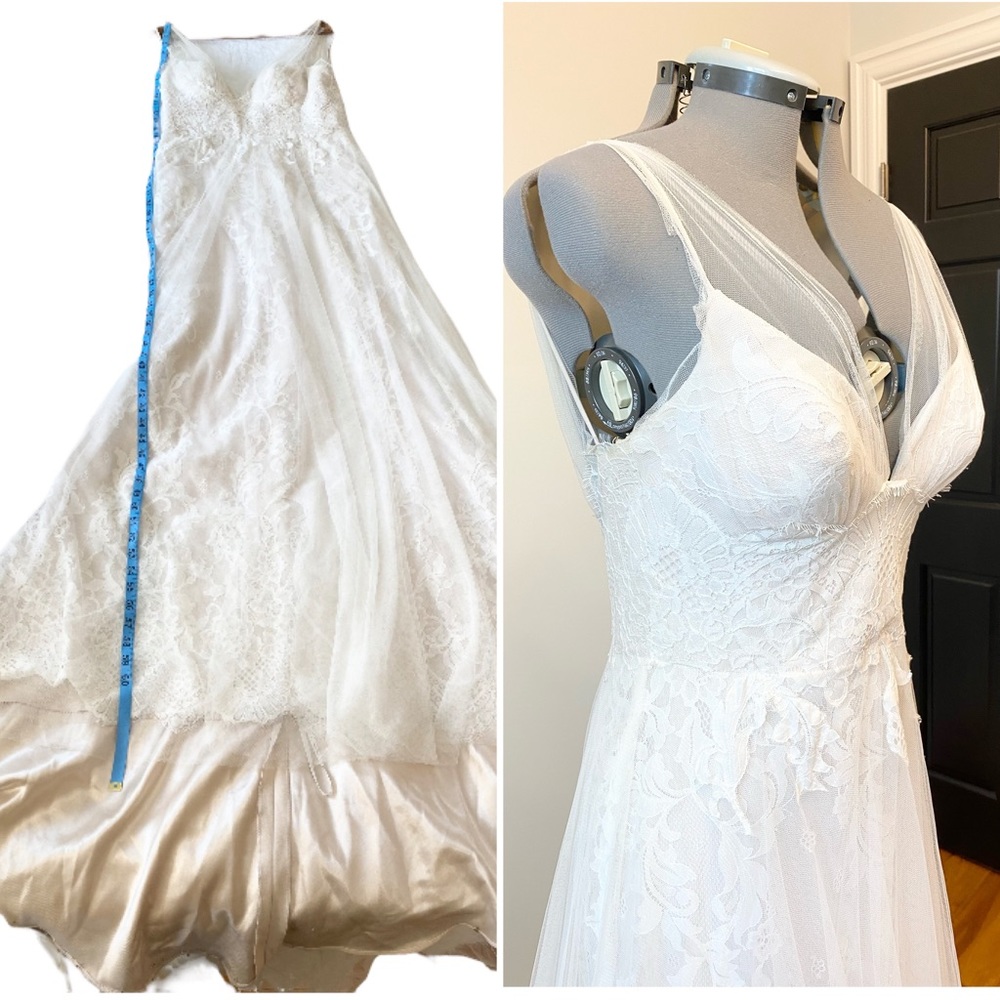 Essence of Australia Lace Chiffon Wedding Dress - Picture 8 of 16